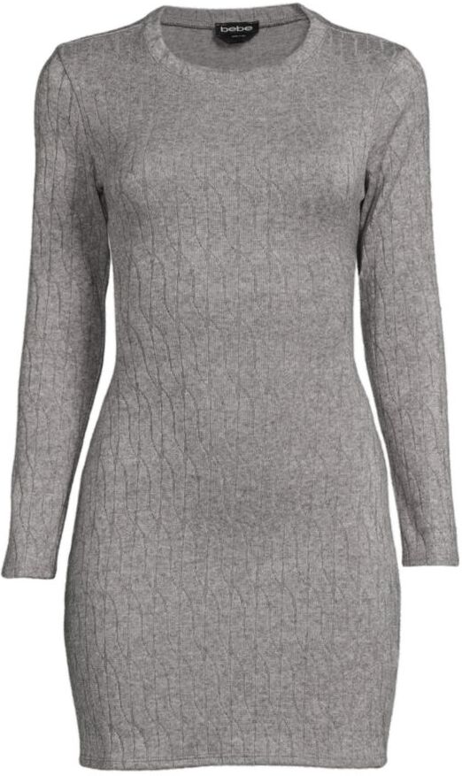 Bebe Women's Belted Mini Sweater Dress - Grey - Size XL  - female - Size: XL