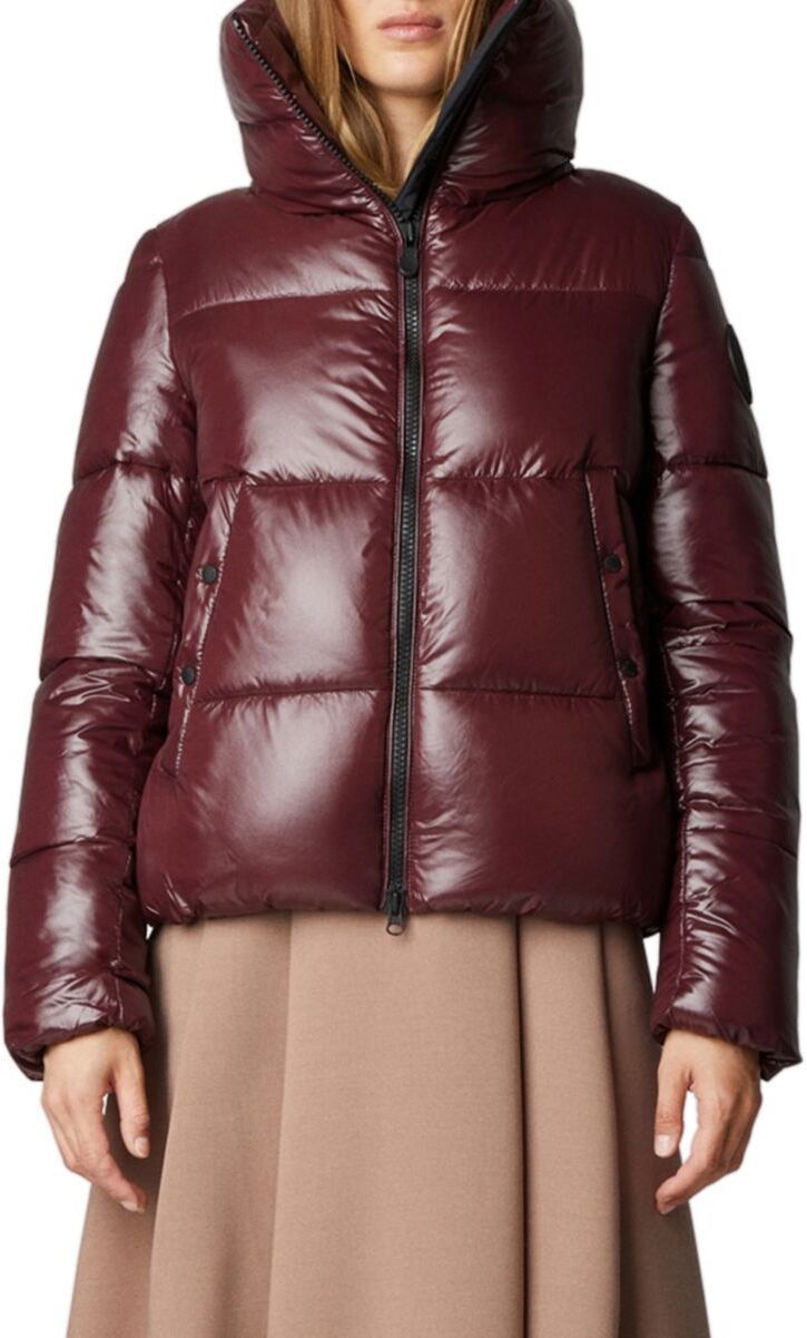 Save the Duck Women's Isla Stand Collar Puffer Jacket - Burgundy - Size 3 (M/L)  - female - Size: 3 (M/L)