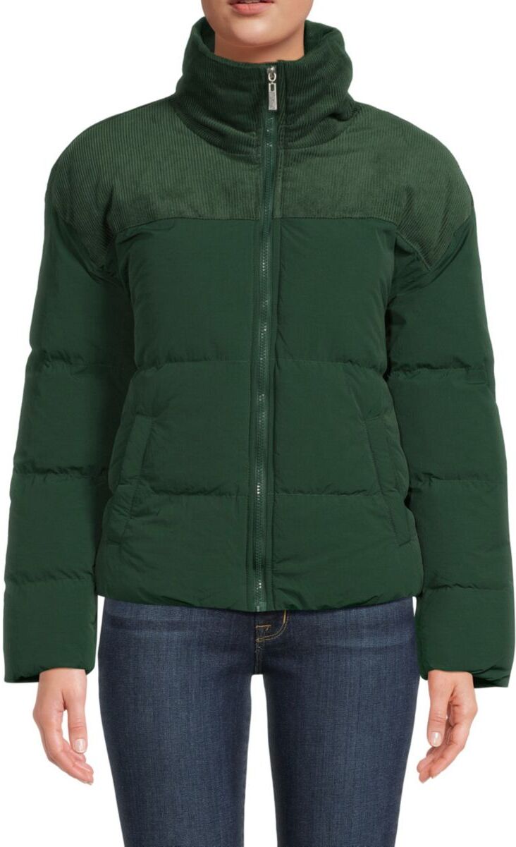 Indigo Saints Women's Corduroy Puffer Jacket - Hunter Green - Size XL  - female - Size: XL