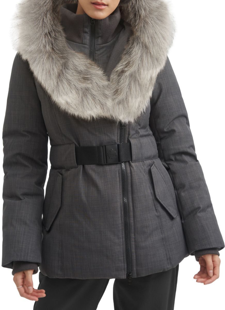 TOBOGGAN CANADA Women's Eva B III Faux Fur Trim Puffer Jacket - Charcoal Silver - Size XS  - female - Size: XS