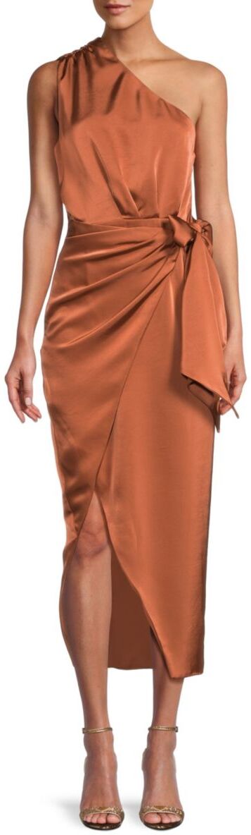 Misha of New York Women's Brooks Satin Midi Dress - Copper - Size XS  - female - Size: XS