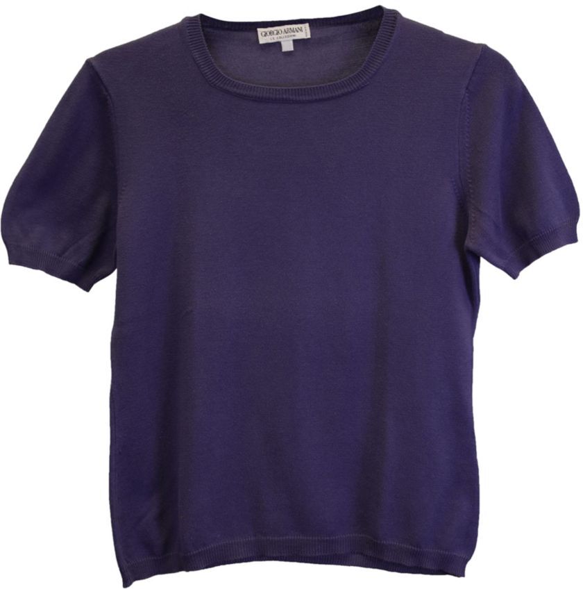 Women's Giorgio Armani Le Collezioni Purple T-Shirt - Purple - Size M  - female - Size: M