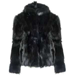 WOLFIE FURS Women's Made For Generations Classic Fit Toscana Shearling Jacket - True Black - Size M  - female - Size: M