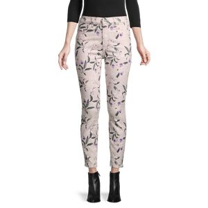 7 For All Mankind Women's High-Rise Floral Ankle Skinny Jeans - Iris - Size 23 (00)  Iris  female  size:23 (00)