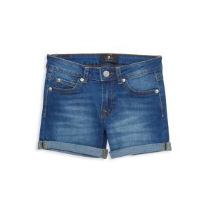 7 For All Mankind Little Girl's Stretch Cuffed Denim Shorts - Blue Monday - Size 4  Blue Monday  female  size:4