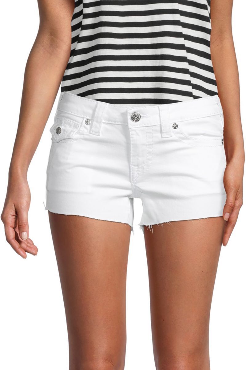 True Religion Women's Joey Big T Shorts - Optic White - Size 30 (8-10)  - female - Size: 30 (8-10)