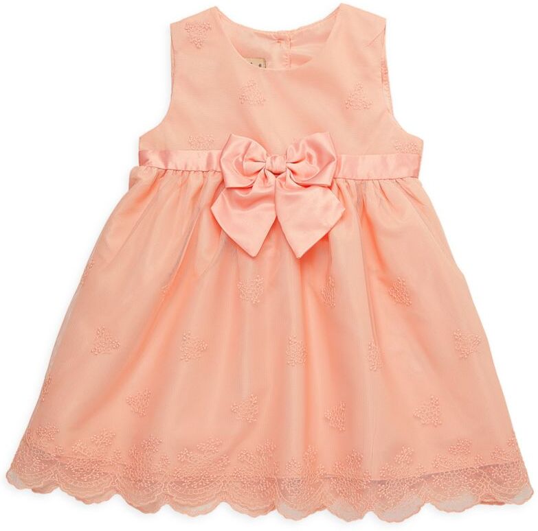 Purple Rose Baby Girl's Floral Bow Dress - Peach - Size 24 Months  - female - Size: 24 Months