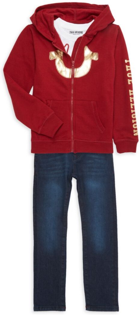 True Religion Little Boy's Three-Piece Set - Red Dahlia - Size 4  - male - Size: 4