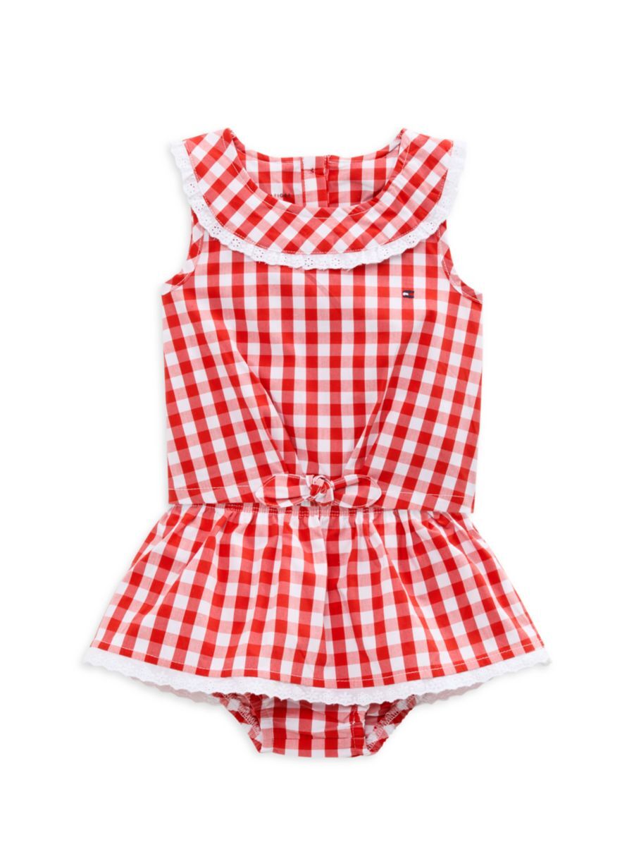 Tommy Hilfiger Baby Girl's 2-Piece Gingham Top & Skort Set - Red - Size 6-9 Months  - female - Size: 6-9 Months