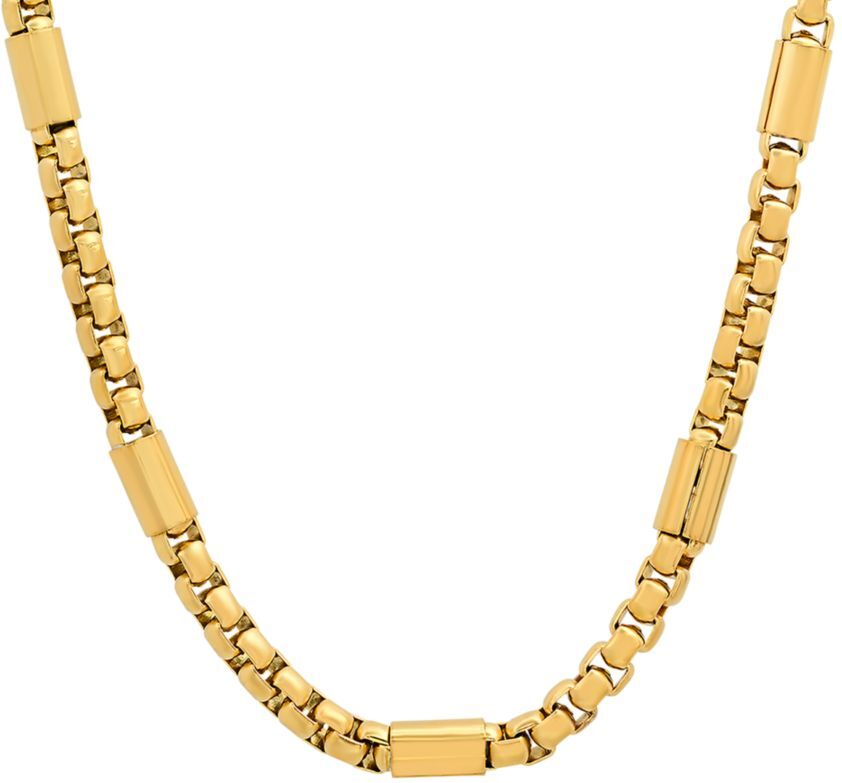 Anthony Jacobs Men's 18K Gold Plated Bar Necklace  - male - Size: one-size