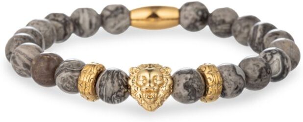 Eye Candy LA Men's The Luxe Collection Gold Lion Agate Bracelet  - male - Size: one-size