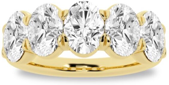 Saks Fifth Avenue Made in Italy Saks Fifth Avenue Women's Build Your Own Collection 14K Yellow Gold & 5 Lab Grown Oval Diamond Anniversary Band - 3 Tcw Yellow Gold - Size 5.5  - female - Size: 5.5