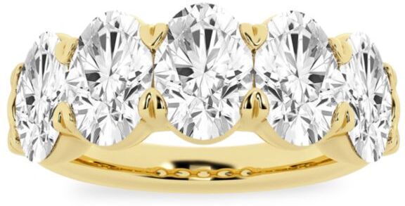 Saks Fifth Avenue Made in Italy Saks Fifth Avenue Women's Build Your Own Collection 14K Yellow Gold & 5 Lab Grown Oval Diamond Anniversary Band - 4 Tcw Yellow Gold - Size 4  - female - Size: 4