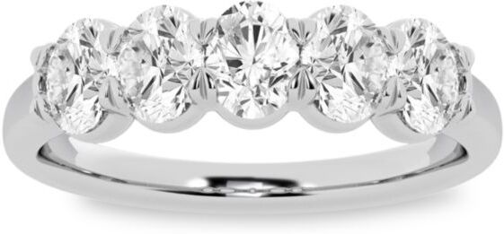 Saks Fifth Avenue Made in Italy Saks Fifth Avenue Women's Build Your Own Collection 14K White Gold & 5 Lab Grown Oval Diamond Anniversary Band - 1 Tcw White Gold - Size 7  - female - Size: 7