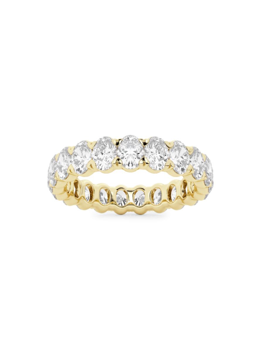 Saks Fifth Avenue Made in Italy Saks Fifth Avenue Women's Build Your Own Collection 14K Yellow Gold & Lab Grown Oval Diamond Eternity Band - 3 Tcw Yellow Gold - Size 5  - female - Size: 5