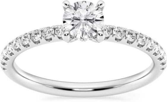 Saks Fifth Avenue Made in Italy Saks Fifth Avenue Women's Build Your Own Collection 14K White Gold & Lab Grown Round Diamond Hidden Halo Engagement Ring - 0.8 Tcw White Gold - Siz...  - female - Size: 5.5