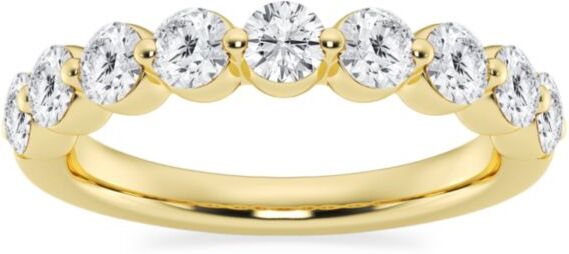 Saks Fifth Avenue Made in Italy Saks Fifth Avenue Women's Build Your Own Collection 14K Yellow Gold & 9 Natural Round Diamond Wedding Band - 1 Tcw Yellow Gold - Size 6.5  - female - Size: 6.5