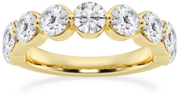 Saks Fifth Avenue Made in Italy Saks Fifth Avenue Women's Build Your Own Collection 14K Yellow Gold & 9 Natural Round Diamond Wedding Band - 3 Tcw Yellow Gold - Size 7.5  - female - Size: 7.5