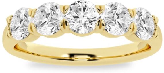 Saks Fifth Avenue Made in Italy Saks Fifth Avenue Women's Build Your Own Collection 14K Yellow Gold & 5 Lab Grown Round Diamond Anniversary Band - 1 Tcw Yellow Gold - Size 8  - female - Size: 8