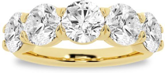 Saks Fifth Avenue Made in Italy Saks Fifth Avenue Women's Build Your Own Collection 14K Yellow Gold & 5 Lab Grown Round Diamond Anniversary Band - 3 Tcw Yellow Gold - Size 5.5  - female - Size: 5.5