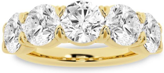 Saks Fifth Avenue Made in Italy Saks Fifth Avenue Women's Build Your Own Collection 14K Yellow Gold & 5 Lab Grown Round Diamond Anniversary Band - 4 Tcw Yellow Gold - Size 5  - female - Size: 5