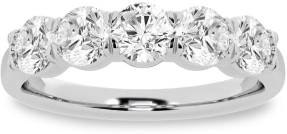 Saks Fifth Avenue Made in Italy Saks Fifth Avenue Women's Build Your Own Collection 14K White Gold & 5 Lab Grown Round Diamond Anniversary Band - 1 Tcw White Gold - Size 4.5  - female - Size: 4.5