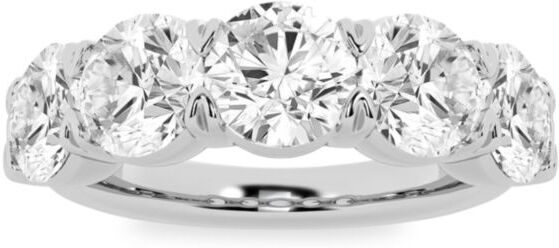 Saks Fifth Avenue Made in Italy Saks Fifth Avenue Women's Build Your Own Collection 14K White Gold & 5 Lab Grown Round Diamond Anniversary Band - 4 Tcw White Gold - Size 4.5  - female - Size: 4.5