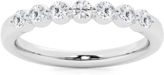 Saks Fifth Avenue Made in Italy Saks Fifth Avenue Women's Build Your Own Collection 14K White Gold & 7 Natural Round Diamond Wedding Band - 0.5 Tcw White Gold - Size 8  - female - Size: 8