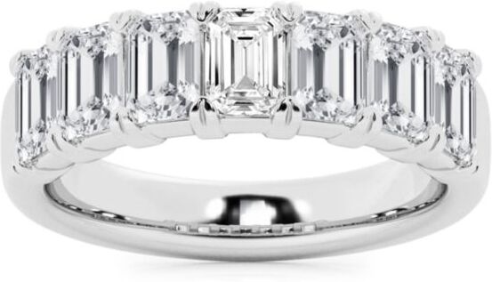 Saks Fifth Avenue Made in Italy Saks Fifth Avenue Women's Build Your Own Collection 14K White Gold & 7 Natural Emerald Diamond Wedding Band - 3 Tcw White Gold - Size 7.5  - female - Size: 7.5