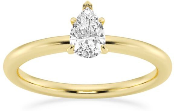 Saks Fifth Avenue Made in Italy Saks Fifth Avenue Women's Build Your Own Collection 14K Yellow Gold & Lab Grown Pear Shape Diamond Solitaire Engagement Ring - 0.5 Tcw Yellow Gold...  - female - Size: 4