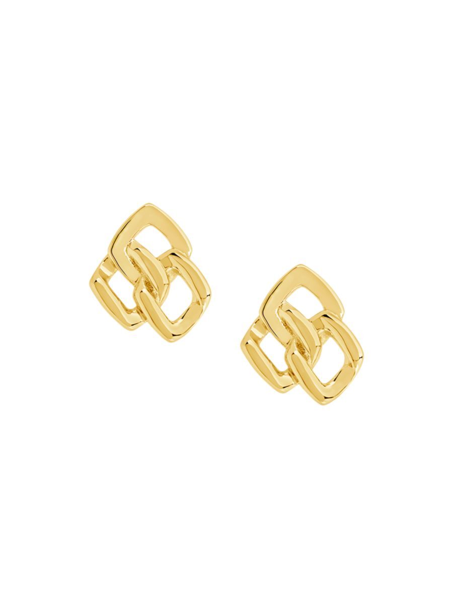 Sterling Forever Women's Lennox Interlocking Stud Earrings - Gold  - female - Size: one-size