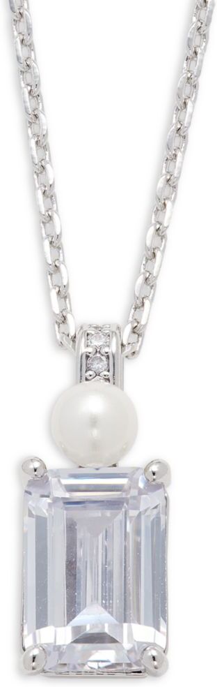 kate spade new york Women's Cubic zirconia & Faux Pearl Pendant Necklace  - female - Size: one-size