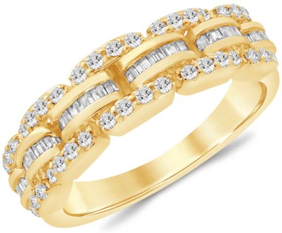 Saks Fifth Avenue Made in Italy Saks Fifth Avenue Women's 14K Yellow Gold & 0.5 TCW Diamond Link Band Ring - Size 8  - female - Size: 8