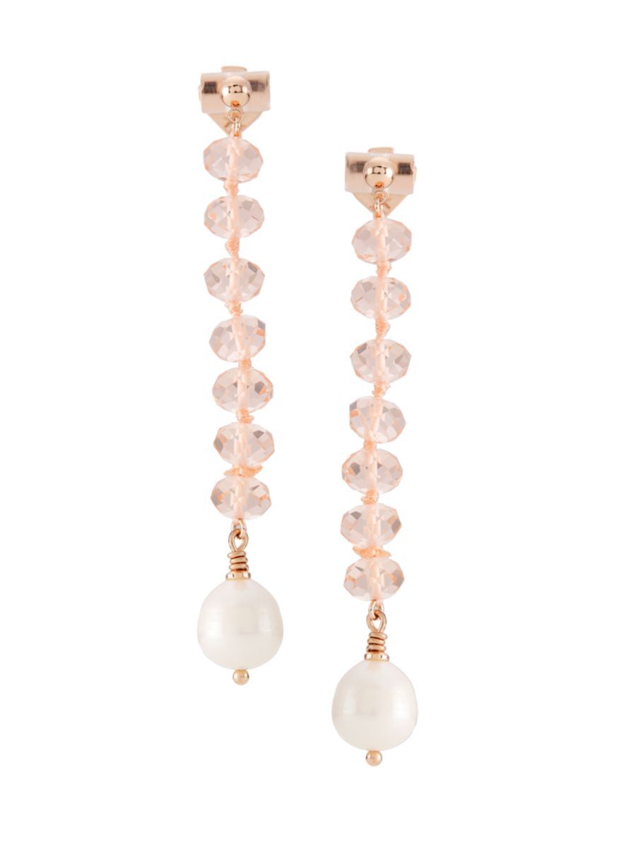 kate spade new york Women's Goldtone, Bead, & Faux Pearl Drop Earrings  - female - Size: one-size