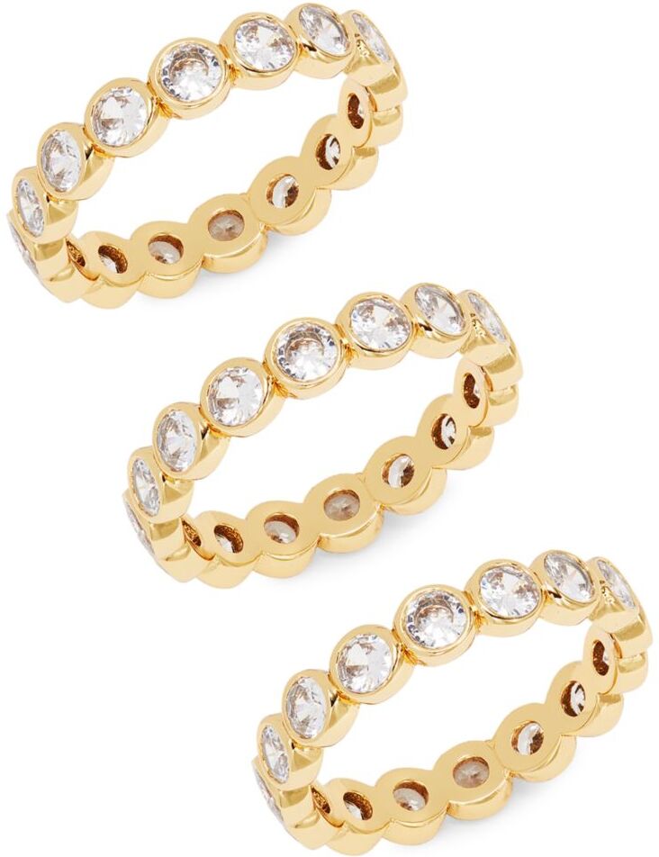 kate spade new york Women's 3-Piece Goldtone & Cubic Zirconia Stackable Ring Set - Size 7  - female - Size: 7