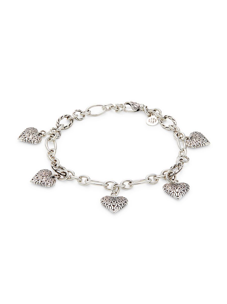 John Hardy Women's Sterling Silver Heart Charm Bracelet  - female - Size: one-size