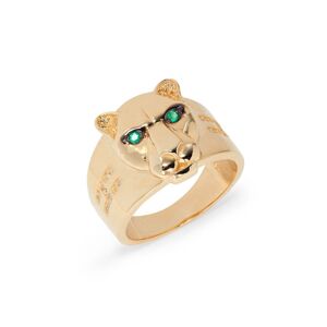 Effy Men's 14K Yellow Gold, Emerald & Diamond Panther Ring - Size 10  - male - Size: 10