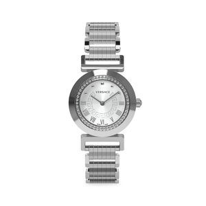 Versace Women's Vanity 35MM Stainless Steel Link Bracelet Watch  Silver  female  size:one-size