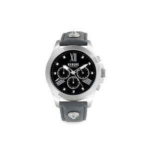 Versace Versus Versace Men's 44MM Stainless Steel & Leather Chronograph Watch  Black  male  size:one-size