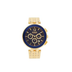 Versace Versus Versace Men's 44MM IP Goldtone Stainless Steel Chronograph Bracelet Watch  Blue  male  size:one-size