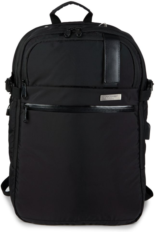 DUCHAMP LONDON Men's USB-ChargingExpandableGetaway Backpack - Black  - male