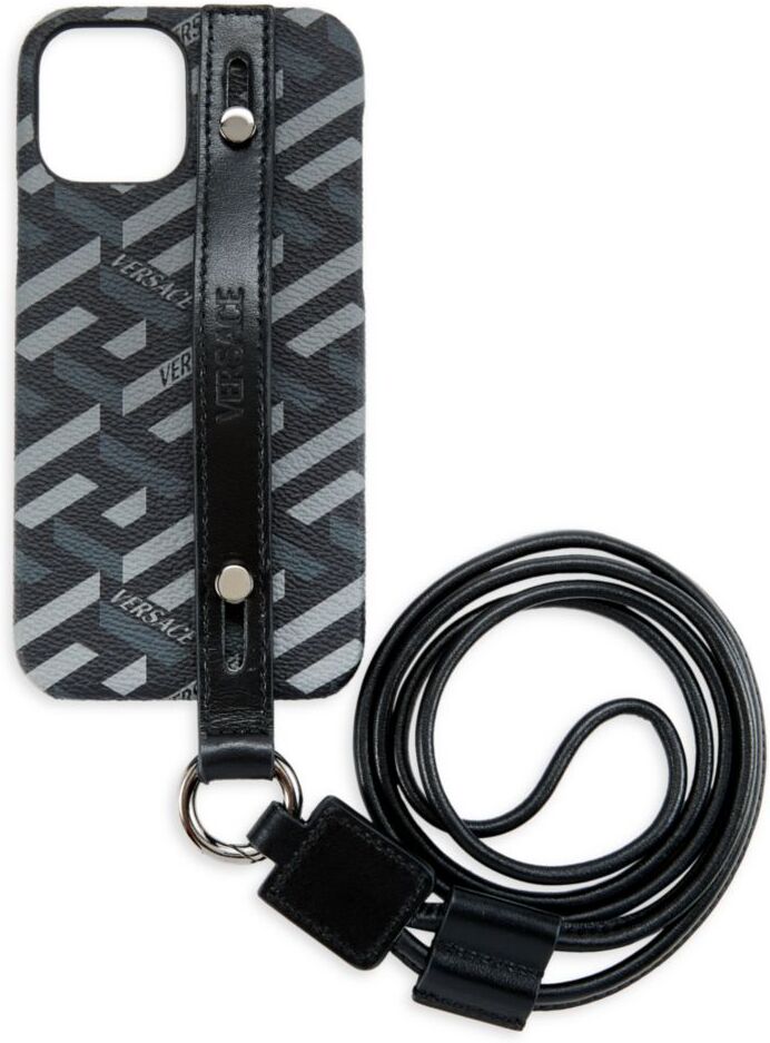 Versace Corssbody Greca iPhone 12 Case - Black  - male