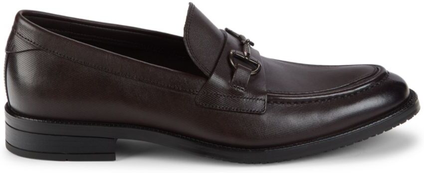 Cole Haan Men's Apron Toe Leather Bit Loafers - Dark Chocolate - Size 8  - male - Size: 8