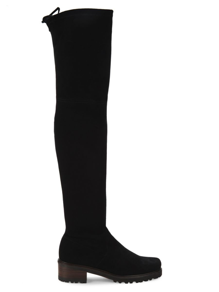 Stuart Weitzman Women's Blair Suede Over-The-Knee Boots - Black - Size 8  - female - Size: 8