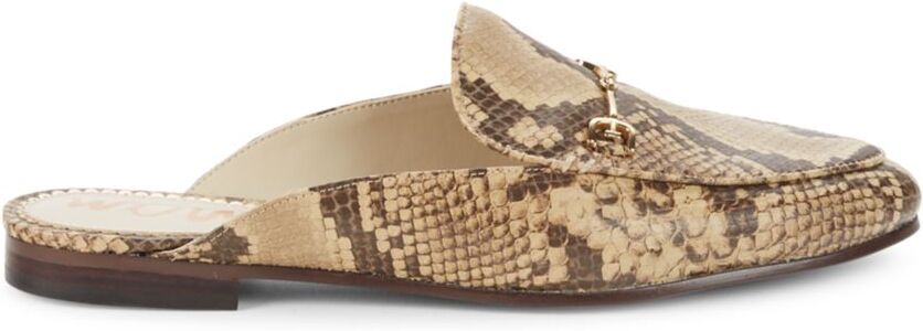 Sam Edelman Women's Linnie Python-Embossed Leather Mules - Camel - Size 5.5  - female - Size: 5.5