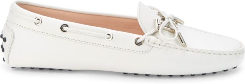 Tod's Women's Heaven Leather Driving Shoes - Bianco - Size 42 (12)  - female - Size: 42 (12)