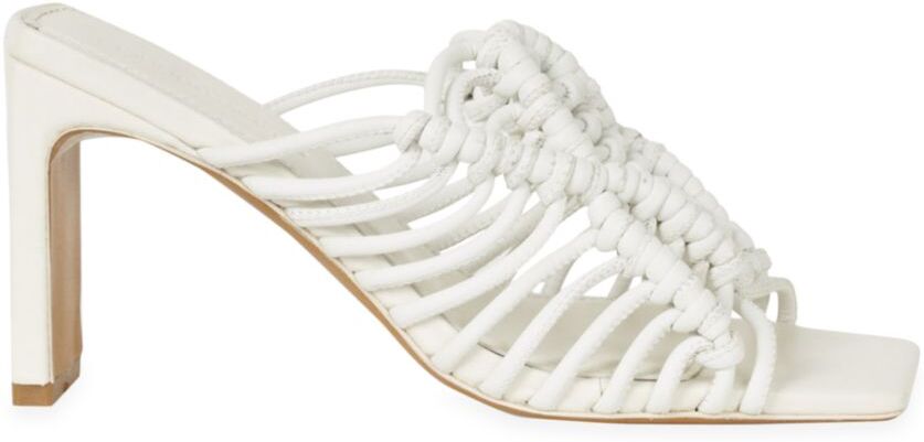 SIMKHAI Women's Audra Leather Macrame Mules - Ivory - Size 36 (6)  - female - Size: 36 (6)