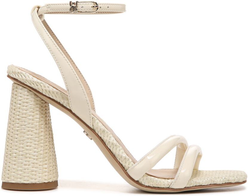 Sam Edelman Women's Kia Woven Block-Heel Sandals - Porcelain - Size 6.5  - female - Size: 6.5