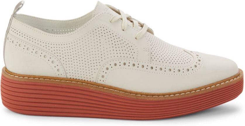 Cole Haan Women's ØriginalGrand Platform Wingtip Oxford Shoes - Egret - Size 8  - female - Size: 8