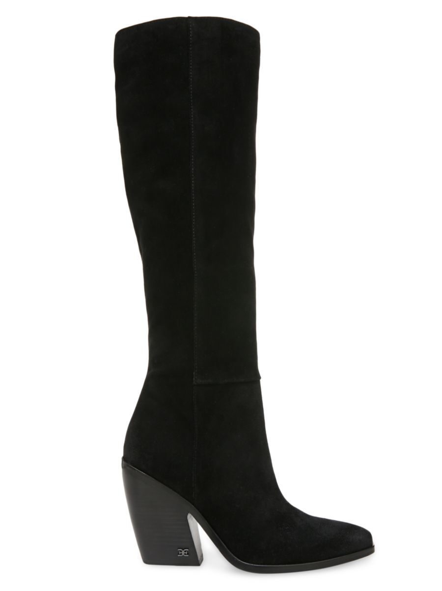 Sam Edelman Women's Annabel Suede Knee High Boots - Black - Size 6  - female - Size: 6